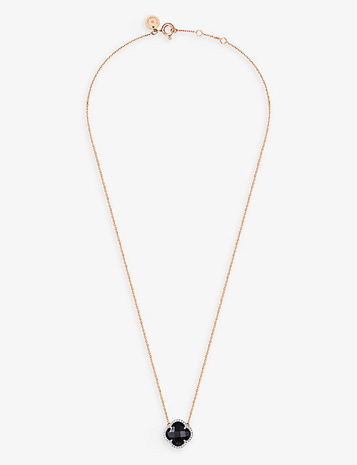 THE ALKEMISTRY: Morganne Bello Victoria 18ct yellow-gold, 3.36ct onxy and 0.128ct diamond pendant necklace