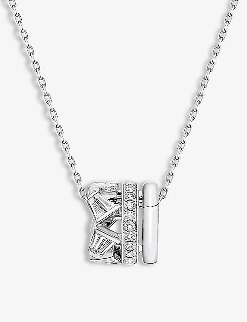 BUCHERER FINE JEWELLERY: Rock Diamond 18ct white-gold and 0.22ct brilliant-cut diamond necklace