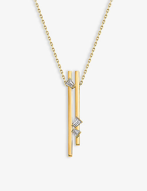 BUCHERER FINE JEWELLERY: Rock Diamond 18ct yellow-gold and 0.3ct trapeze-cut diamond necklace