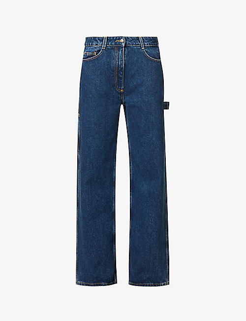 SAKS POTTS: Salma straight-leg mid-rise organic-cotton denim jeans