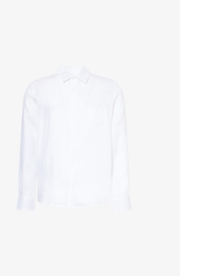 Shop Derek Rose Men's White Monaco Regular-fit Linen Shirt