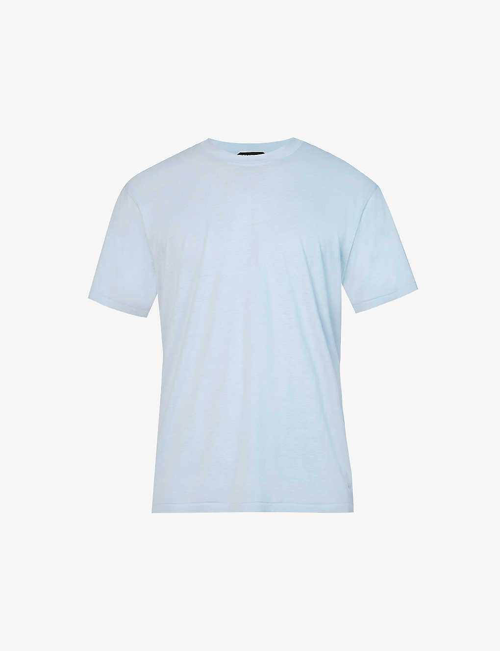 Tom Ford Mens Sky Blue Brand-embroidered Short-sleeved Jersey T-shirt