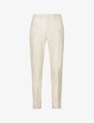 Tom Ford Compact Belt-loop Regular-fit Tapered-leg Cotton Chino Trousers In Rock