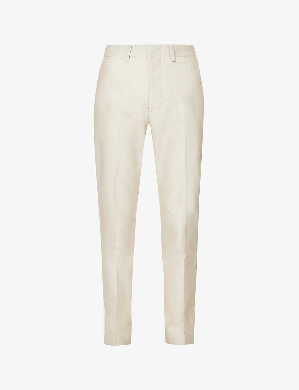 Tom Ford Compact Belt-loop Regular-fit Tapered-leg Cotton Chino Trousers In Rock
