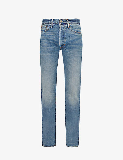 TOM FORD: Faded-wash straight-leg regular-fit selvedge denim jeans