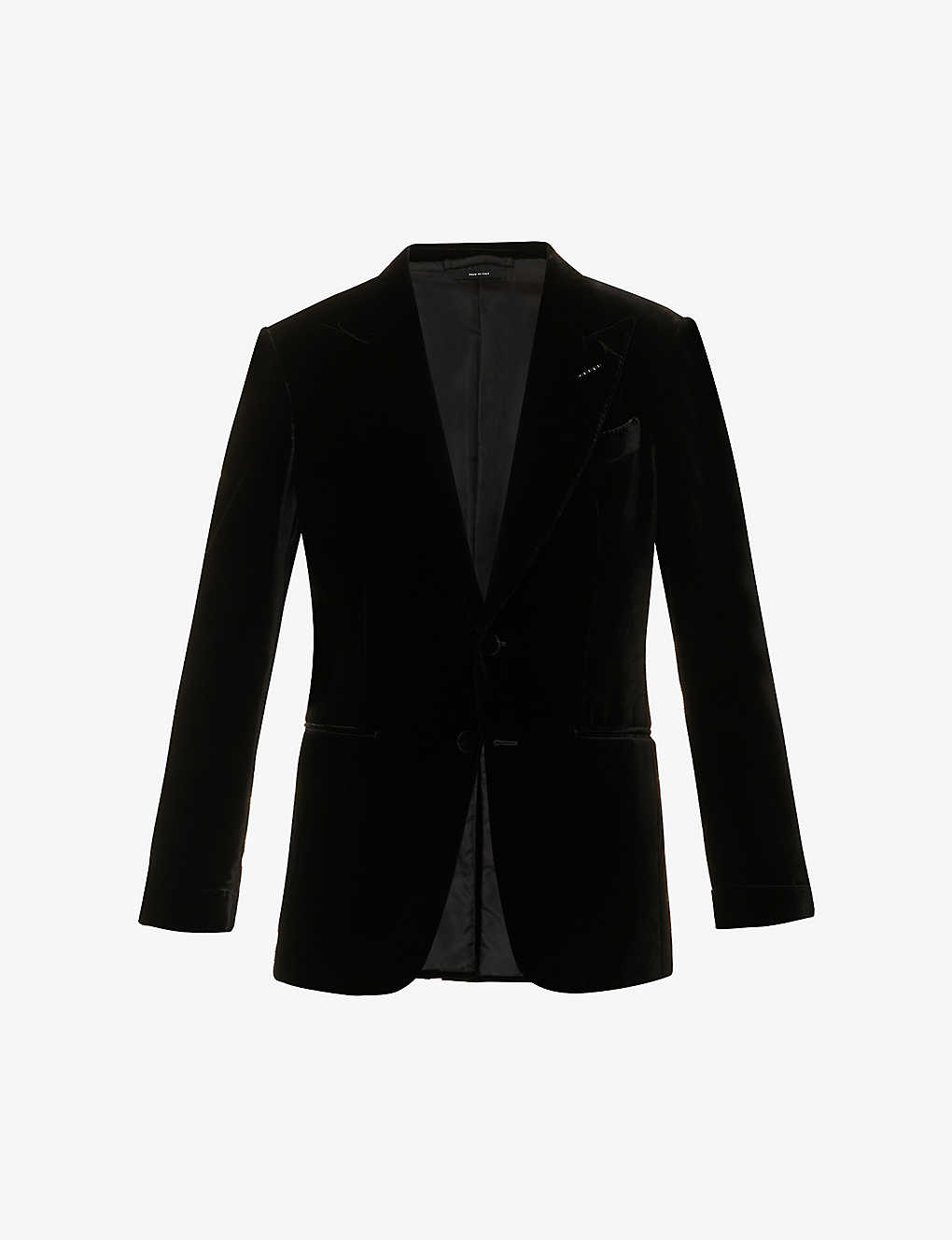Tom Ford Mens Black Shelton Notched-lapel Regular-fit Velvet Tuxedo Jacket