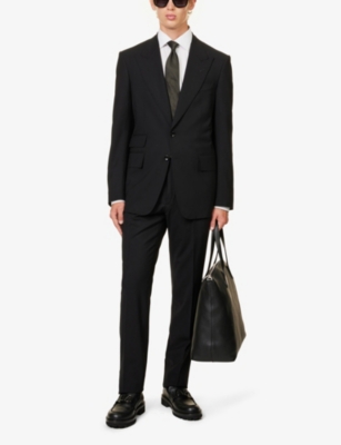 EMPORIO ARMANI Single breasted regular fit stretch wool suit Selfridges