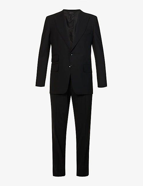TOM FORD: Single-breasted vented-back Shelton-fit stretch-wool suit