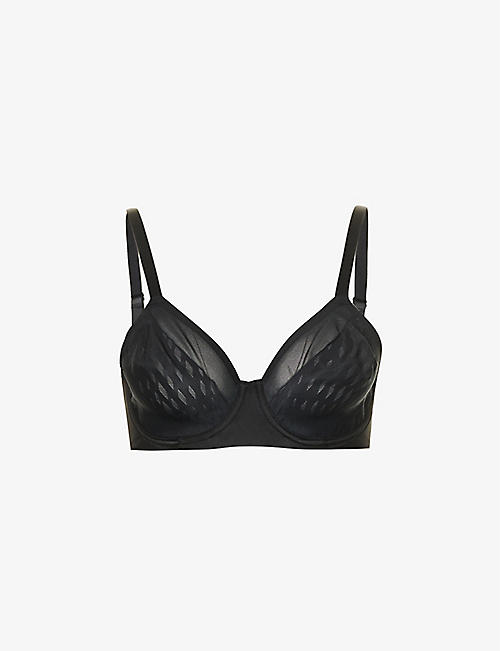 WACOAL: Elevated Allure abstract-pattern underwired stretch-woven bra