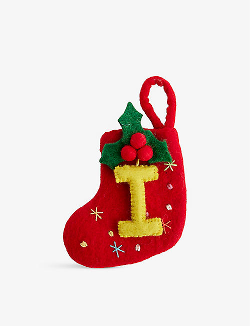 SELFRIDGES EDIT: 迷你字母长筒袜羊毛圣诞装饰 13 厘米