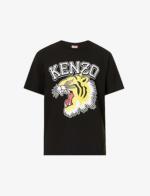 KENZO: Tiger Varsity brand-print relaxed-fit cotton-jersey T-shirt