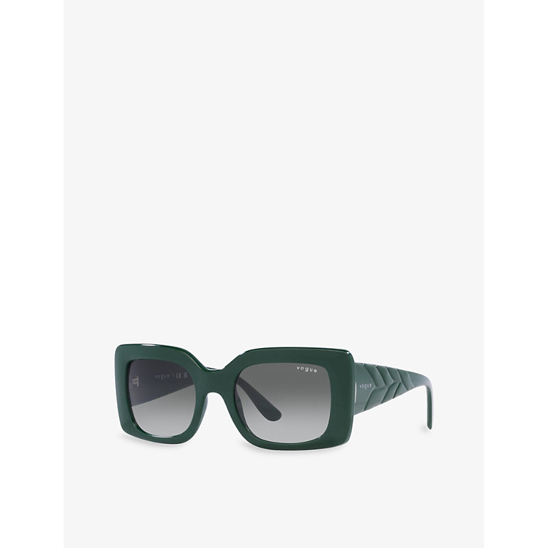 Shop Vogue Women's Green Vo5481s Rectangle-frame Injected Sunglasses