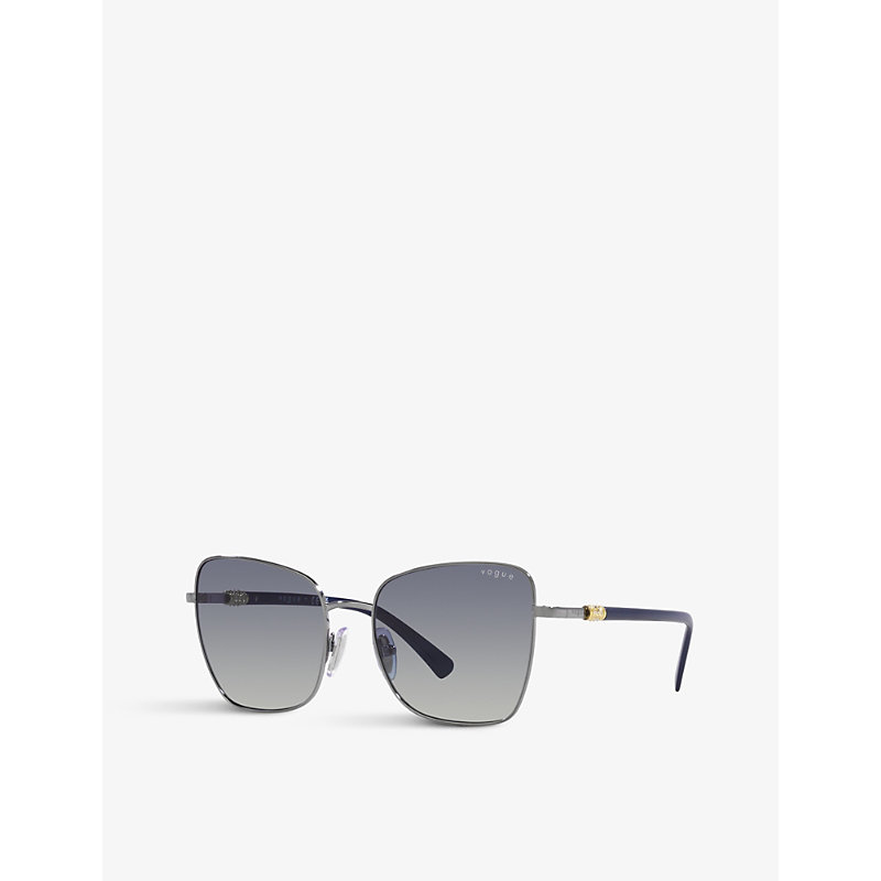 Shop Vogue Women's Grey Vo4277sb Butterfly-frame Metal Sunglasses