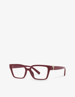 Shop Tiffany & Co Tf2232u Rectangle-frame Acetate Glasses In Red