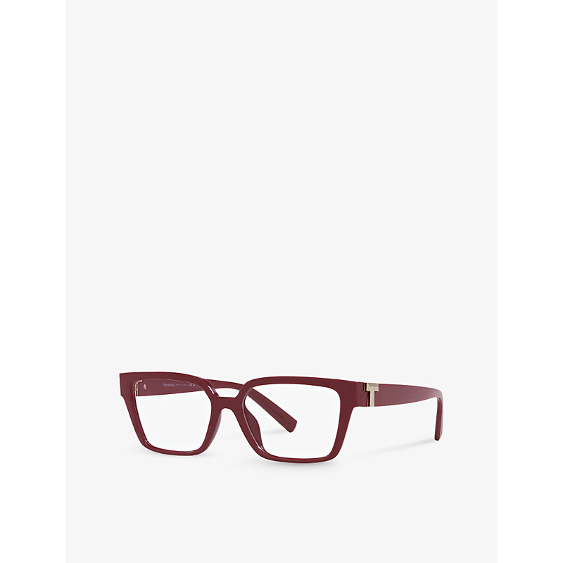 Shop Tiffany & Co Tf2232u Rectangle-frame Acetate Glasses In Red