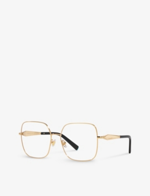 Shop Tiffany & Co Tf1151 Square-frame Metal Glasses In Gold