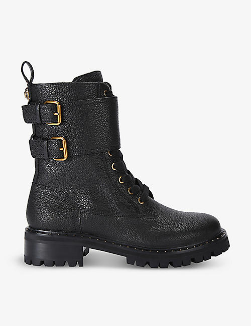 KURT GEIGER LONDON: Brooke buckle-embellished leather ankle boots