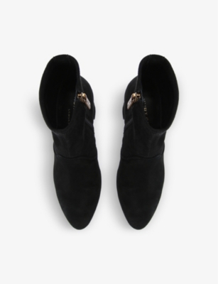 Shop Kurt Geiger London Womens Black Langley Suede Ankle Boots