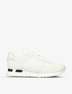 MALLET: Lowman padded-mesh patent-leather trainers
