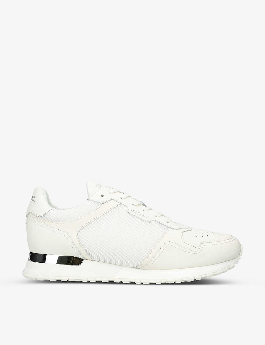 Mallet Lowman Padded-mesh Patent-leather Trainers In White