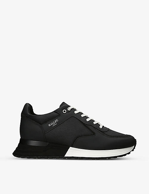 MALLET: Lux mesh-panel matte-leather trainers