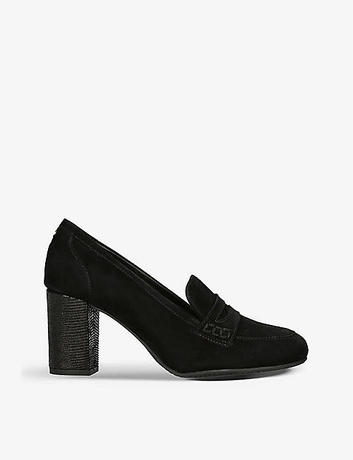 CARVELA COMFORT: Reign brand-embossed suede heeled loafers