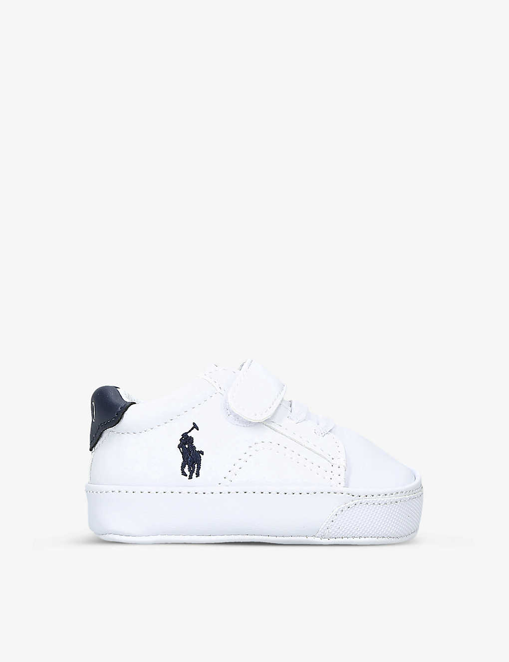 Polo Ralph Lauren Kids' Theron Polo Bear-embroidered Leather Crib Shoes 0-12 Months In White