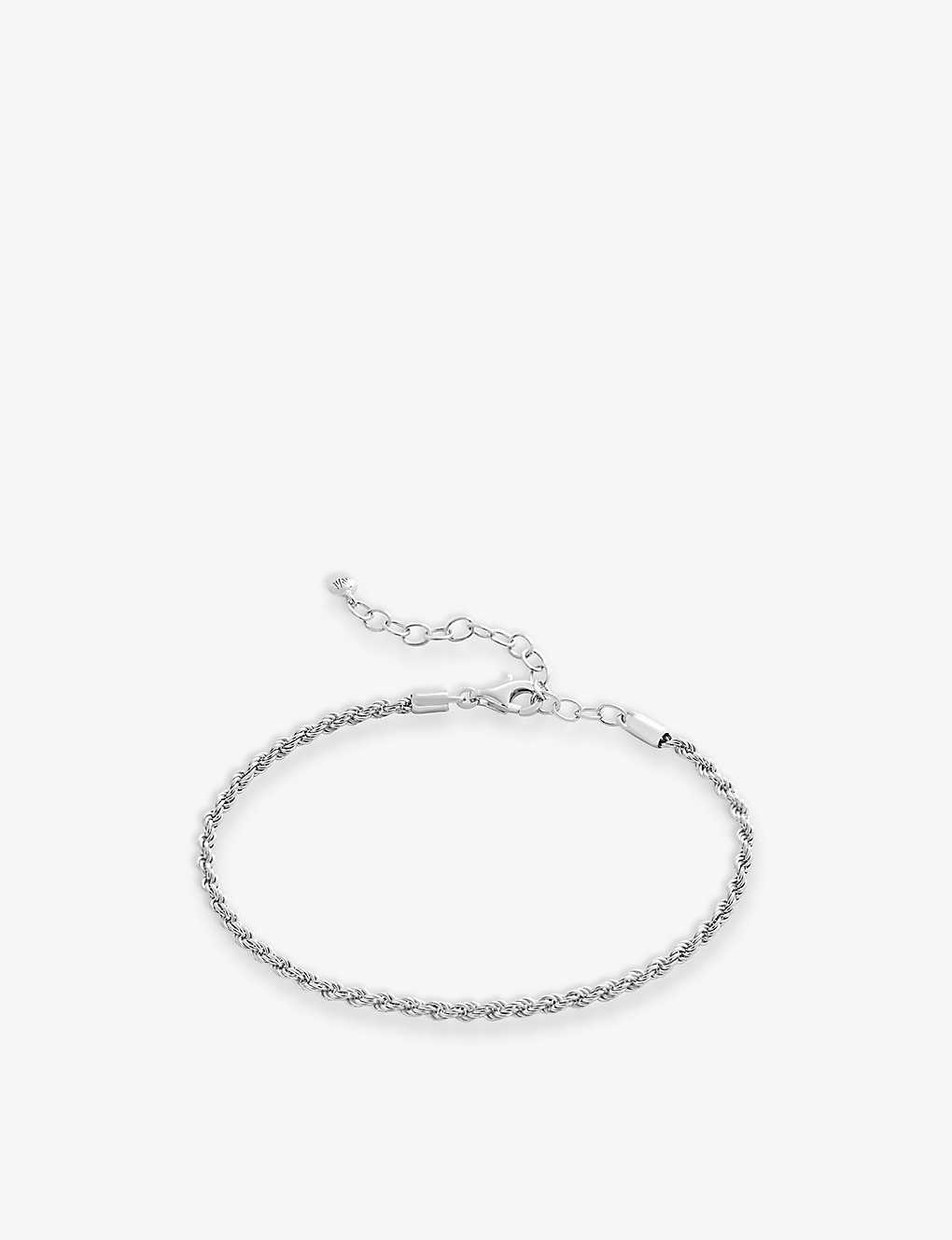 Monica Vinader Womens Sterling Silver Rope Recycled Sterling-silver Chain Bracelet