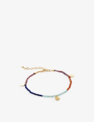 MONICA VINADER: Dahlia 18ct recycled yellow gold-plated vermeil sterling-silver and gemstone beaded bracelet