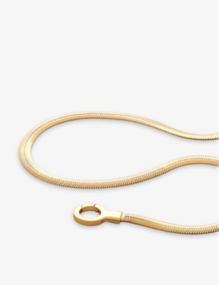 Shop Monica Vinader Womens Yellow Gold Snake Wide Chain 18ct Yellow-gold Vermeil Plated Sterling-silver N
