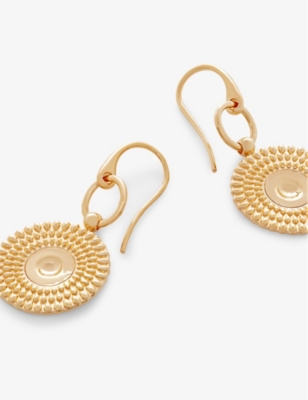 MONICA VINADER: Juno disk 18ct yellow gold-plated vermeil sterling-silver earrings