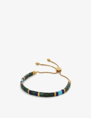 MONICA VINADER: Delphi 18ct yellow-gold vermeil plated sterling- silver and malachite stone bracelet