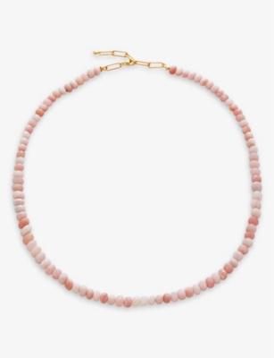MONICA VINADER: Love 18ct yellow gold-plated vermeil sterling-silver and opal necklace