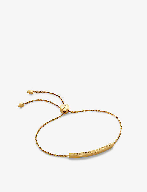 MONICA VINADER: Linear 18ct yellow gold-plated vermeil recycled sterling-silver bracelet