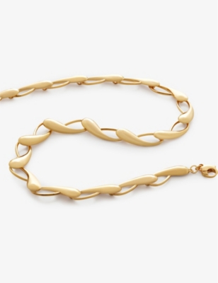Monica Vinader Womens Yellow Gold Nura 18ct Yellow-gold Plated Vermeil Recycled-sterling Silver Chok In Yellow Gold