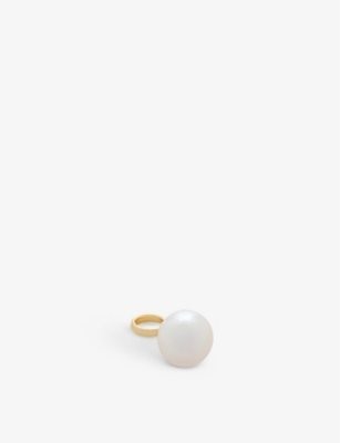 Monica Vinader Womens Yellow Gold Nura Round 18ct Yellow-gold Vermeil-plated Sterling-silver Pearl P In Yellow Gold