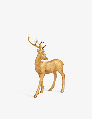 SELFRIDGES EDIT: Stag resin Christmas decoration 32cm