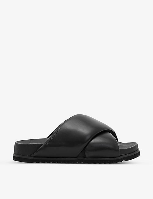 ALLSAINTS: Saki crossover-strap leather sandals