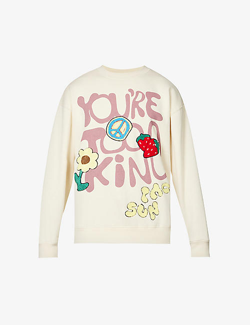 PACSUN: Too Kind graphic-print cotton-blend sweatshir