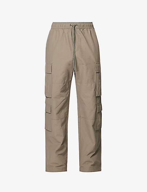 PACSUN: Parker flap-pocket wide-leg relaxed-fit cotton-blend trousers