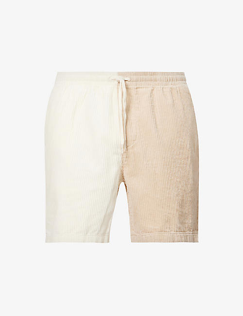 PACSUN: Erik contrast-panelled cotton-corduroy shorts