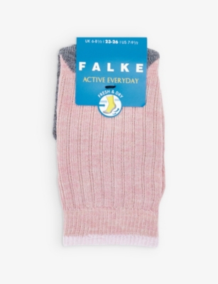 Falke Kids' Active Everyday Ribbed Stretch-woven Blend Socks 2-12 Years In Pink