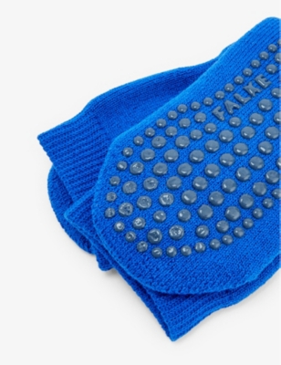 Shop Falke Cobalt Blue Catspads Grip-soled Stretch-cotton Blend Socks 2-12 Years