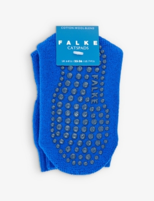 Falke Boys Cobalt Blue Kids Catspads Grip-soled Stretch-cotton Blend Socks 2-12 Years