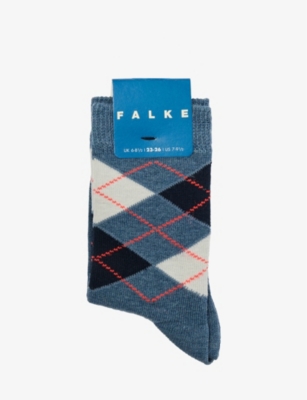 Falke Boys Cobalt Blue Kids Catspads Grip-soled Stretch-cotton Blend Socks  2-12 Years