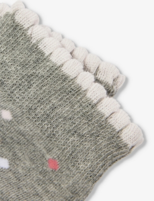 Falke Boys Light Grey Kids Multidot Stretch-cotton Blend Socks In Light Grey