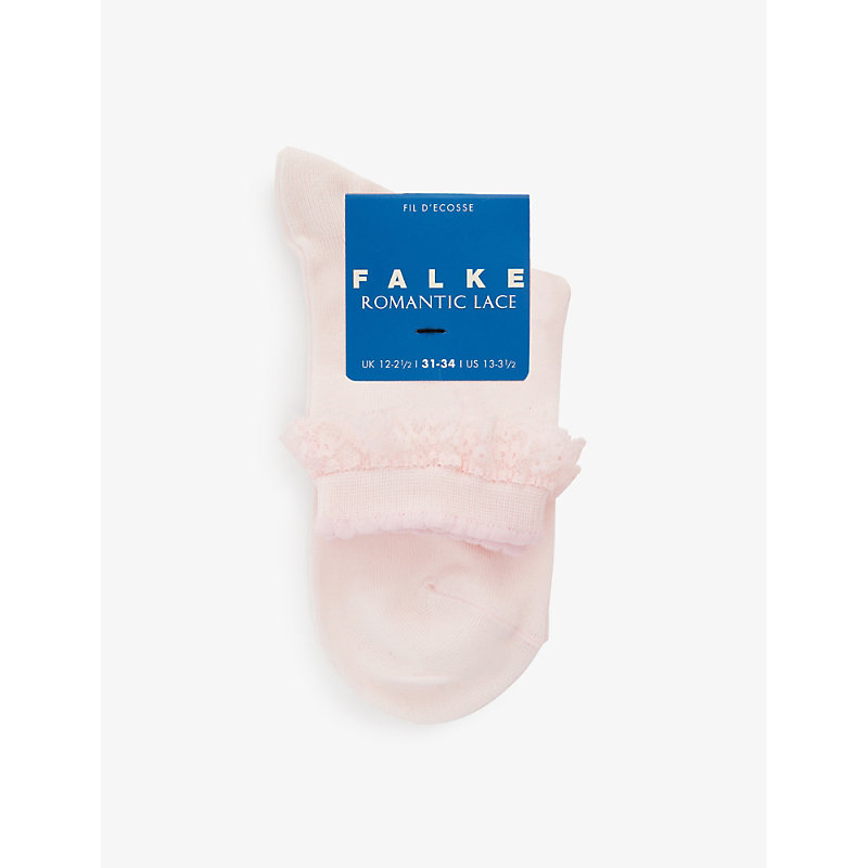 Falke Boys Powder Rose Kids Romantic Lace So Stretch-cotton Blend Socks 2-10 Years