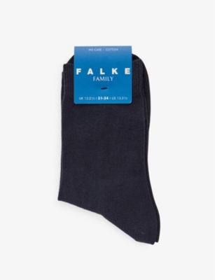 Falke Boys Cobalt Blue Kids Catspads Grip-soled Stretch-cotton Blend Socks  2-12 Years