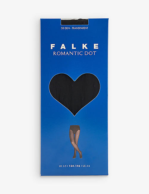 FALKE: Romantic Dot logo-print stretch-woven tights