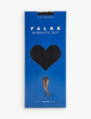 Falke Boys Black Kids Romantic Dot Logo-print Stretch-woven Tights